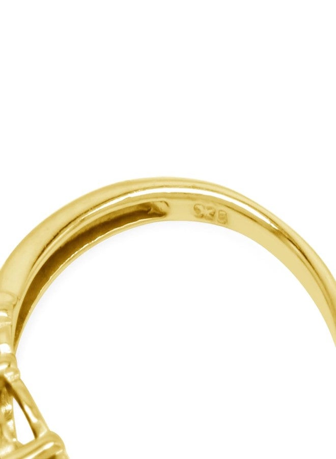 Silvershake 1.96 CTW 3-Stone Genuine Oval Shape Citrine 14K Yellow Gold Plated 925 Sterling Silver Ring November Gemstone Birthstone Size 7 - Image 5