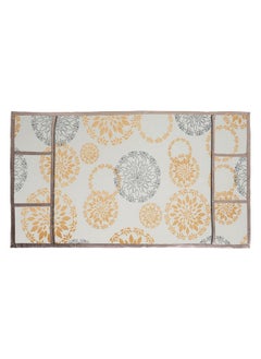Kuber Industries Kuber Industries Rangoli Print Fridge Cover With Side Pockets|Fridge Top Cover|Refrigerator Cover|Washable Cotton Material|6 Utility Pockets (Cream)  - Image 2