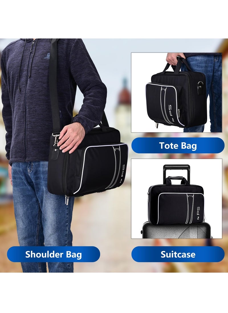 Skycare Skycare Case Storage Bag, Carrying Case Compatible with PS5 Disc and Digital Edition, Travel Bag for Controller, Included Silicone Cover Skin Protector  - Image 5