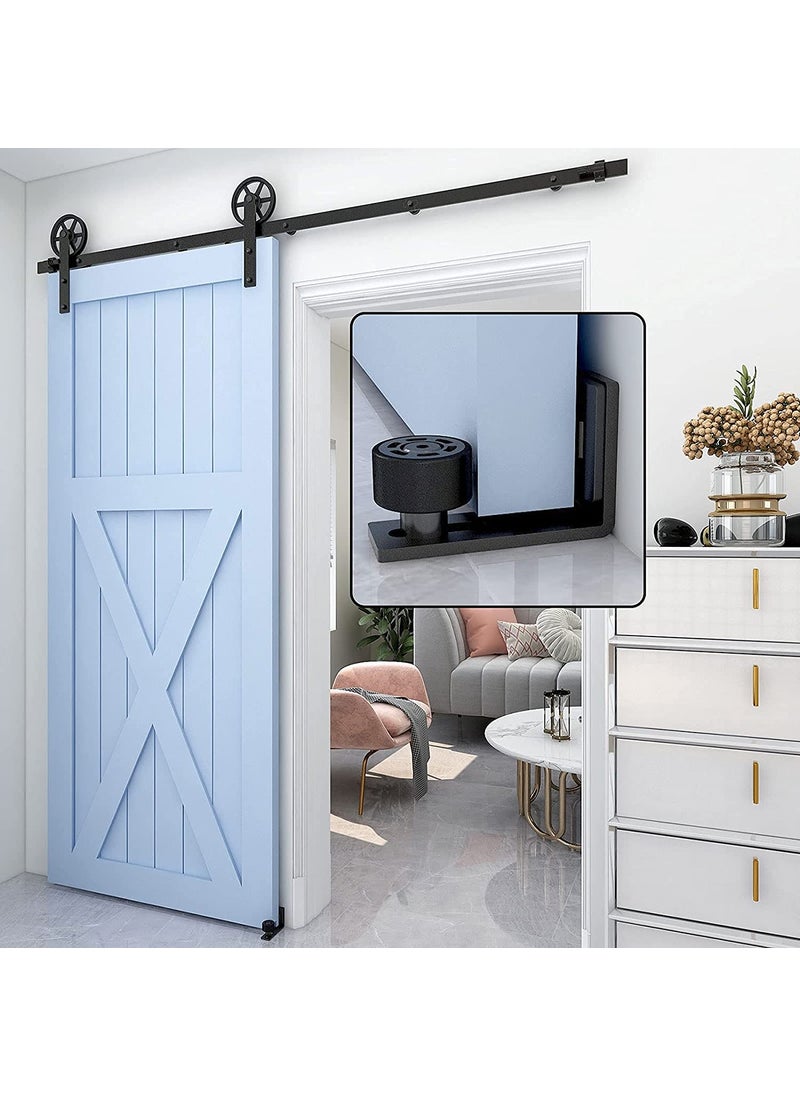 CCJH CCJH Sliding Barn Door Floor Guide Adjustable Wall Mount Flush Bottom Door Guides 1Pack Black  - Image 3