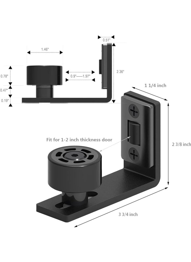 CCJH CCJH Sliding Barn Door Floor Guide Adjustable Wall Mount Flush Bottom Door Guides 1Pack Black  - Image 4