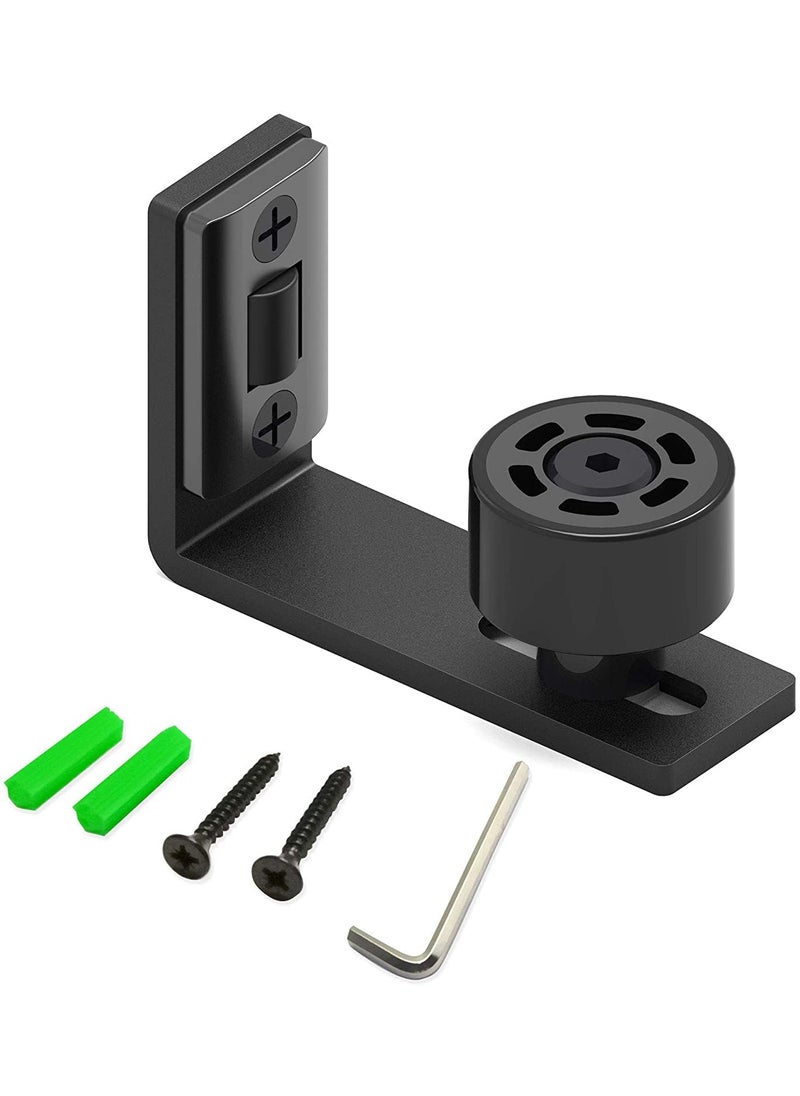 CCJH CCJH Sliding Barn Door Floor Guide Adjustable Wall Mount Flush Bottom Door Guides 1Pack Black  - Image 1