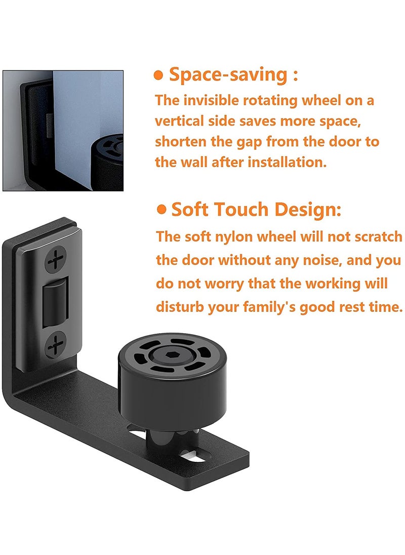 CCJH CCJH Sliding Barn Door Floor Guide Adjustable Wall Mount Flush Bottom Door Guides 1Pack Black  - Image 5