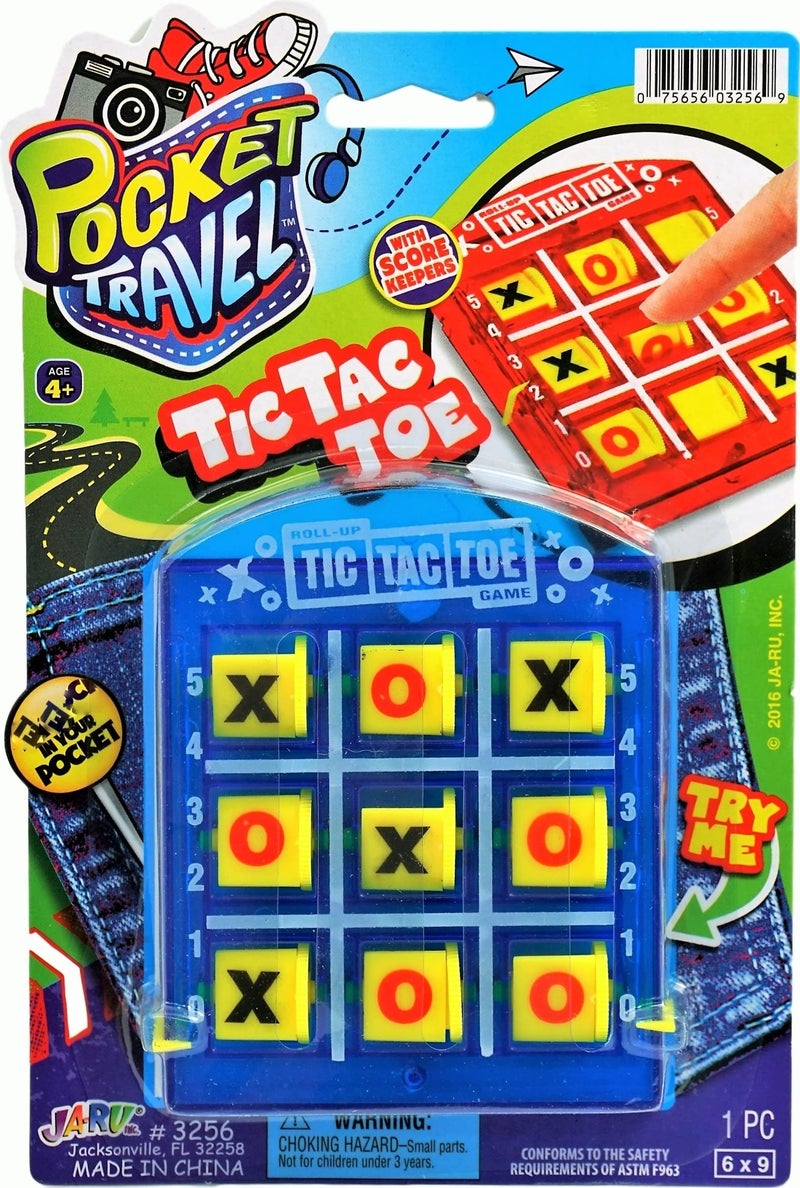 JA-RU Portable Tic Tac Toe (1 Pack) Classic Mini Board Games for Kids. Small Size Travel Games.Bulk Birthday Party Favor Stocking Stuffer. 3256-1A - Image 1