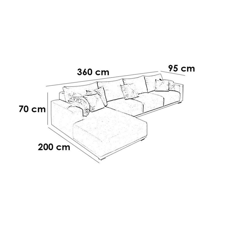 Betak Swedish wood and linen corner sofa - off white - Image 2