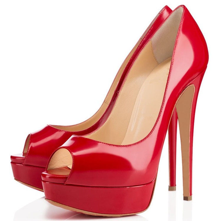 High-Quality Patent Leather Small Fish Mouth High Heel Water Platform Shallow Mouth Shoes Catwalk Women'S Shoes Large Size 46 Can Be Set Color - Image 3