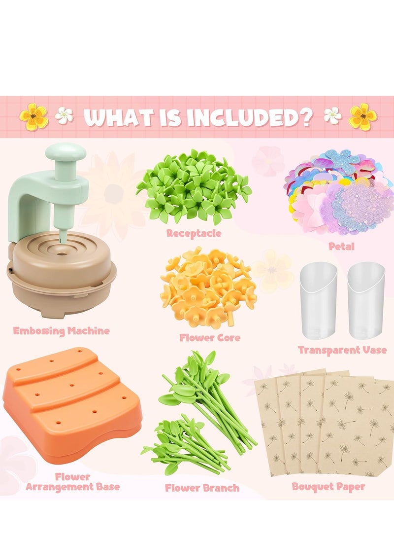 XICEN Fabric Flower Bouquets Toys, DIY Arts & Craft Kits Toys for Kids 3 4 5 6 7 8 9 10 Years Old, Bouquet Making Kit for Girls, Educational Montessori Activity Toys, Birthday Gifts - Image 2