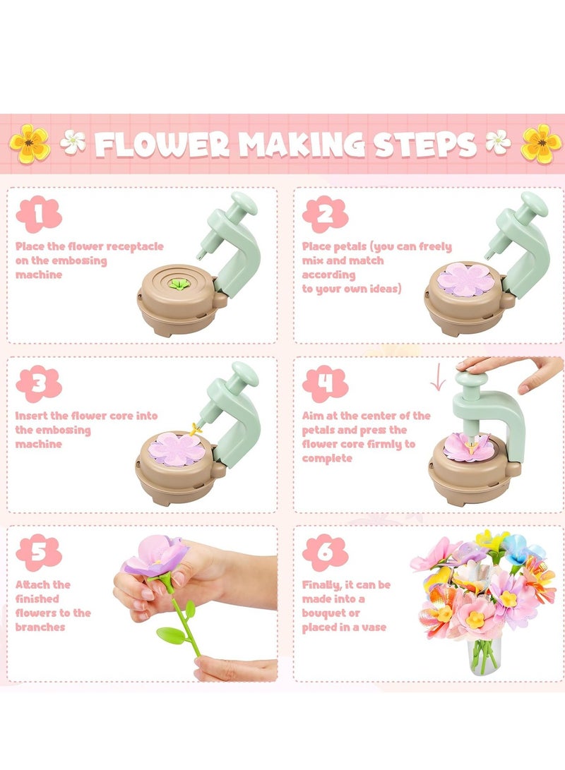 XICEN Fabric Flower Bouquets Toys, DIY Arts & Craft Kits Toys for Kids 3 4 5 6 7 8 9 10 Years Old, Bouquet Making Kit for Girls, Educational Montessori Activity Toys, Birthday Gifts - Image 5