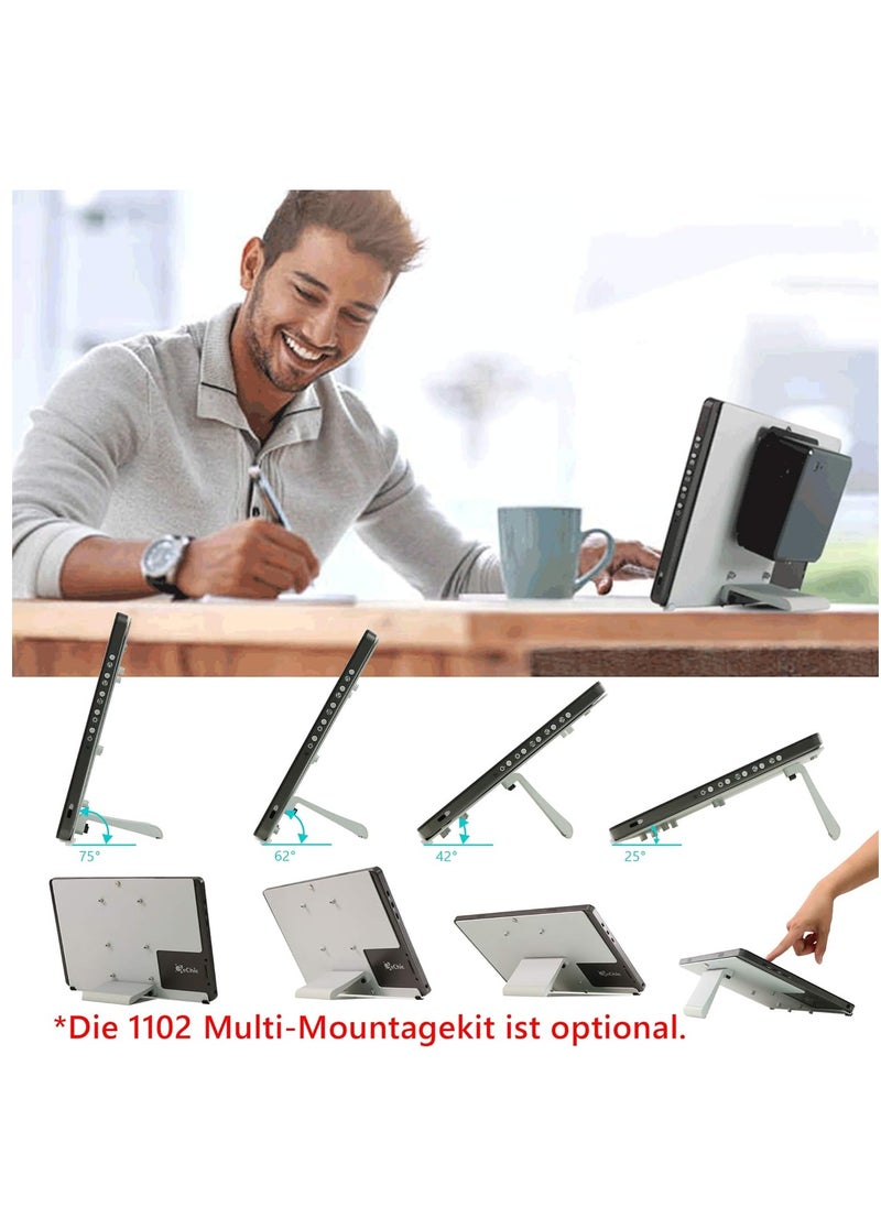 شاشة 1102I مقاس 13.25 بوصة FHD 1080p محمولة تعمل باللمس مع مدخلات فيديو HDMI وVGA، تعمل بمنفذ USB، التوصيل والتشغيل، خفيفة الوزن ونحيفة، مكبرات صوت مدمجة، قاعدة إرساء خلفية