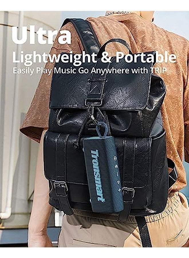 Tronsmart Trip Mini Portable Bluetooth Speaker – Bluetooth 5.3, 10W Stereo Sound, 20H Playtime, Built-in Microphone, AUX Input, IPX7 Waterproof, Compact Wireless Speaker for Outdoor, Beach & Bike Travel (Blue) - Image 5