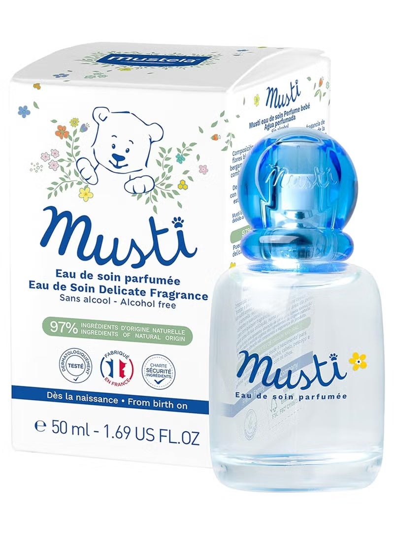 Musti Eau de Soin Parfumee 50mL - Alcohol-Free Fragrance for Babies, with Chamomile & Honey Notes - Image 1