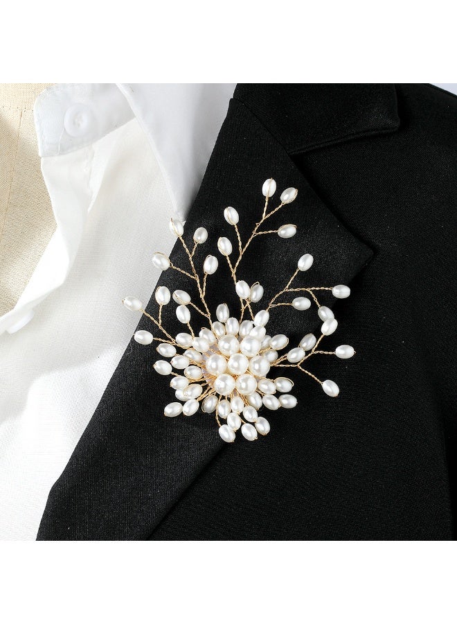 Mark Fairwhale Retro Fashion High-end Pearl Chain Brooch  - Image 2