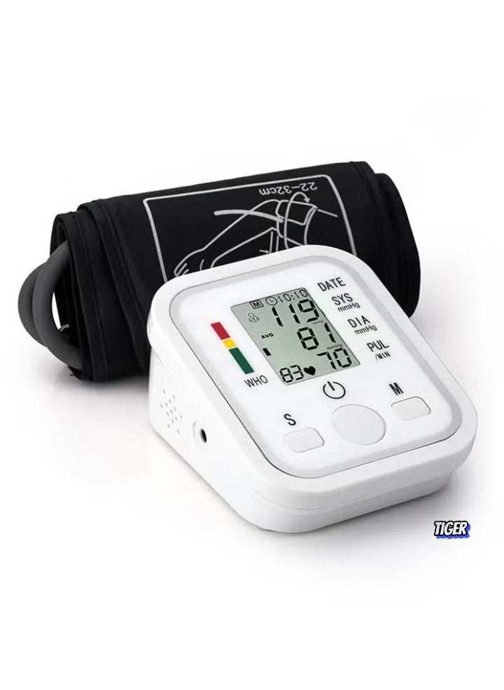 Blood Pressure Monitor with LCD Digital Display – Accurate and Easy-to-Use Home Blood Pressure Measurement Device, Portable, Automatic Cuff, Ideal for Daily Health Monitoring