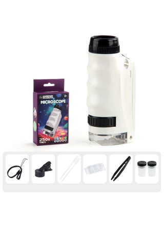 New Mini Microscope Primary And Secondary School Science Experiment Teaching Aids Set Children'S Educational Portable Microscope (White single-handed microscope + small mobile phone holder) - pzsku/Z755BC636237DB709CACDZ/45/_/1730194473/e7b23972-2d90-451e-a959-1cd22ed8b21d