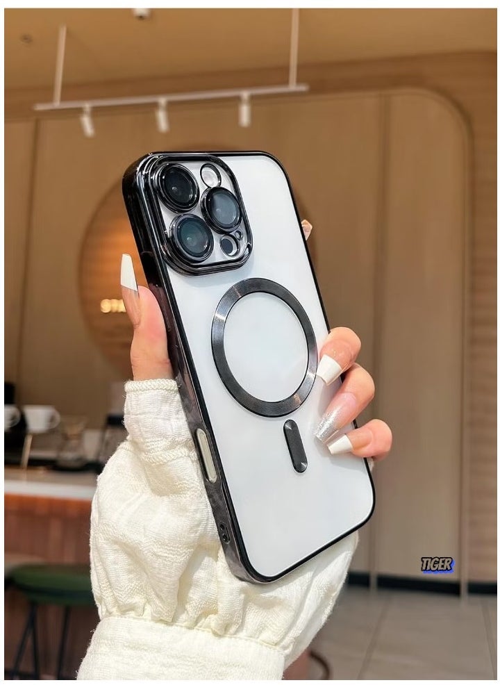 JAJEEK iPhone 16 Pro Max Magnetic Case – Compatible with MagSafe, Built-in Camera Protector, Soft TPU Anti-Scratch, Shockproof Slim Clear Case for iPhone 16 Pro Max (6.1 Inch) – Durable, Lightweight Protection - Image 2