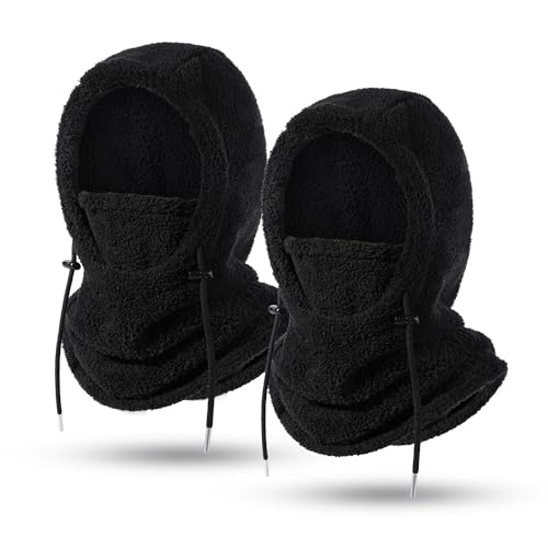 MVPTOO Ski Mask Balalclava Windproof Face Mask Warm Fleece Neck Cover for Cold Weather Helmet Hood for Men & Women (Black 2pcs) - Image 1