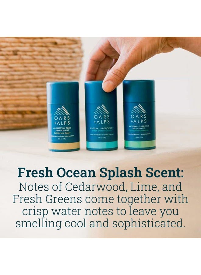 Oars + Alps Aluminum Free Deodorant for Men and Women, Dermatologist Tested and Made with Clean Ingredients, Travel Size, Variety, 3 Pack, 2.6 Oz Each - Image 3