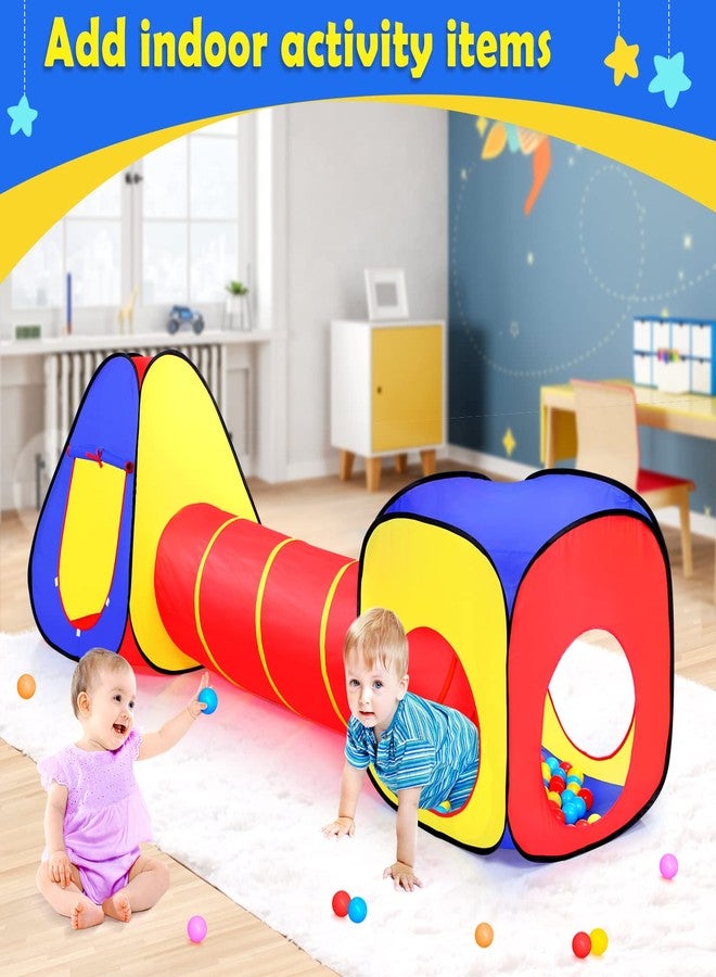 Moncoland Kids Play Tent with Ball Pit+Crawl Tunnel+Castle Tent, Pop Up Toddlers Playhouse for Boys and Girls Gift, Collapsible Children Play Tent Toy Indoor and Outdoor Games (Colorful Fort) - Image 5
