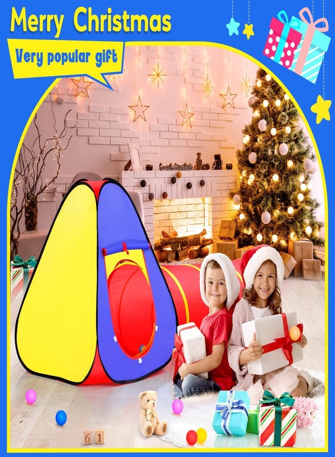Moncoland Kids Play Tent with Ball Pit+Crawl Tunnel+Castle Tent, Pop Up Toddlers Playhouse for Boys and Girls Gift, Collapsible Children Play Tent Toy Indoor and Outdoor Games (Colorful Fort) - Image 3