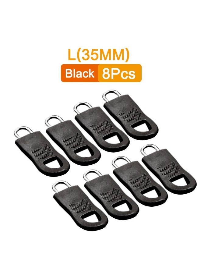 8Pcs Replacement Zipper Pull Puller End Fit Rope Tag Clothing Zip Fixer Broken Buckle Zip Cord Tab Bag Suitcase Backpack Tent 