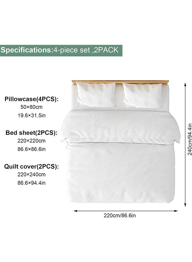 1 Pack (4 PCS) Disposable Bed Sheets for Travel Set with Quilt Cover & Pillowcases - Compatible with Most Hotel Beds - Travel Accessories Travel Essentials for Hotel, Cruise & More - Image 3