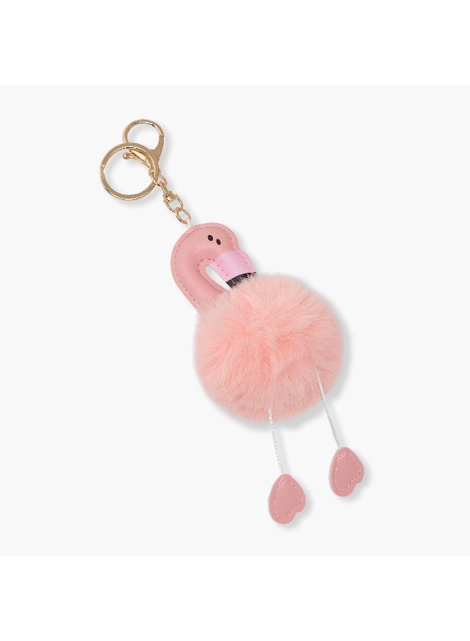 LIFESTYLE Bag Charm-Flamingo Pompom- (Plush) Pink \ 9X6 - Image 2