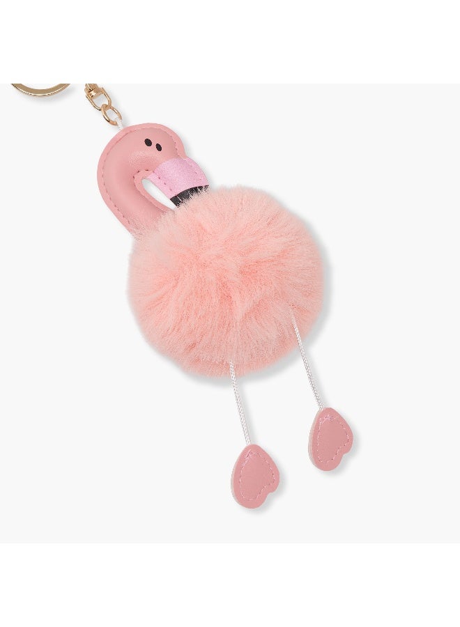 LIFESTYLE Bag Charm-Flamingo Pompom- (Plush) Pink \ 9X6 - Image 4