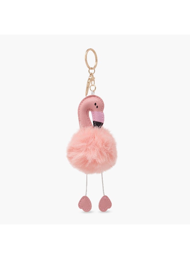 LIFESTYLE Bag Charm-Flamingo Pompom- (Plush) Pink \ 9X6 - Image 1