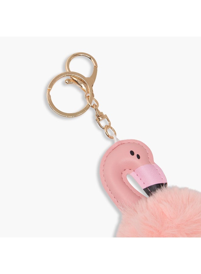 LIFESTYLE Bag Charm-Flamingo Pompom- (Plush) Pink \ 9X6 - Image 3