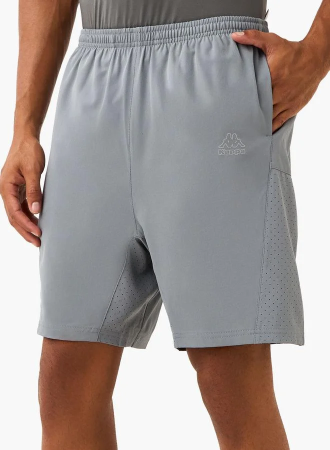 Kappa Logo Print Shorts with Mesh Accent