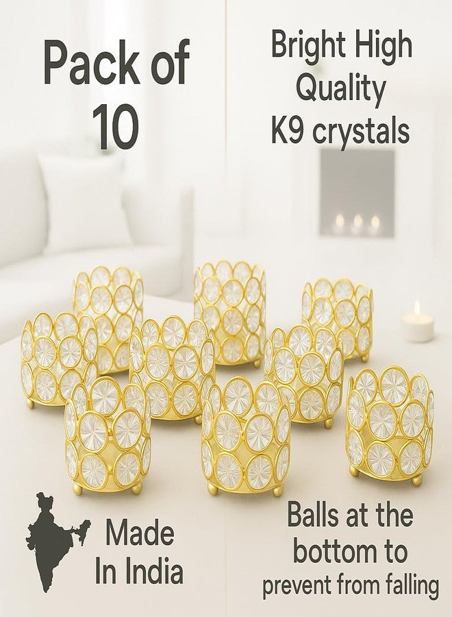 CentraLit Tealight Candle Holder Votives Bowl for Home Decoration, Christams Diya Diwali Decoration Lights Centerpieces for Wedding Home Party Table Decor (Gold (Pack of 10)) - Image 2