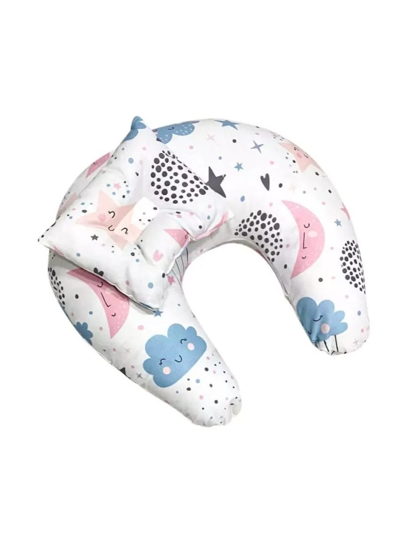 Baby Nursing Pillow Cotton Mother Breastfeeding Pillow Newborn Maternity Sleeping Pillow U Shape Feeding Waist Cushion+Head Pillow - Multi Color - Image 1