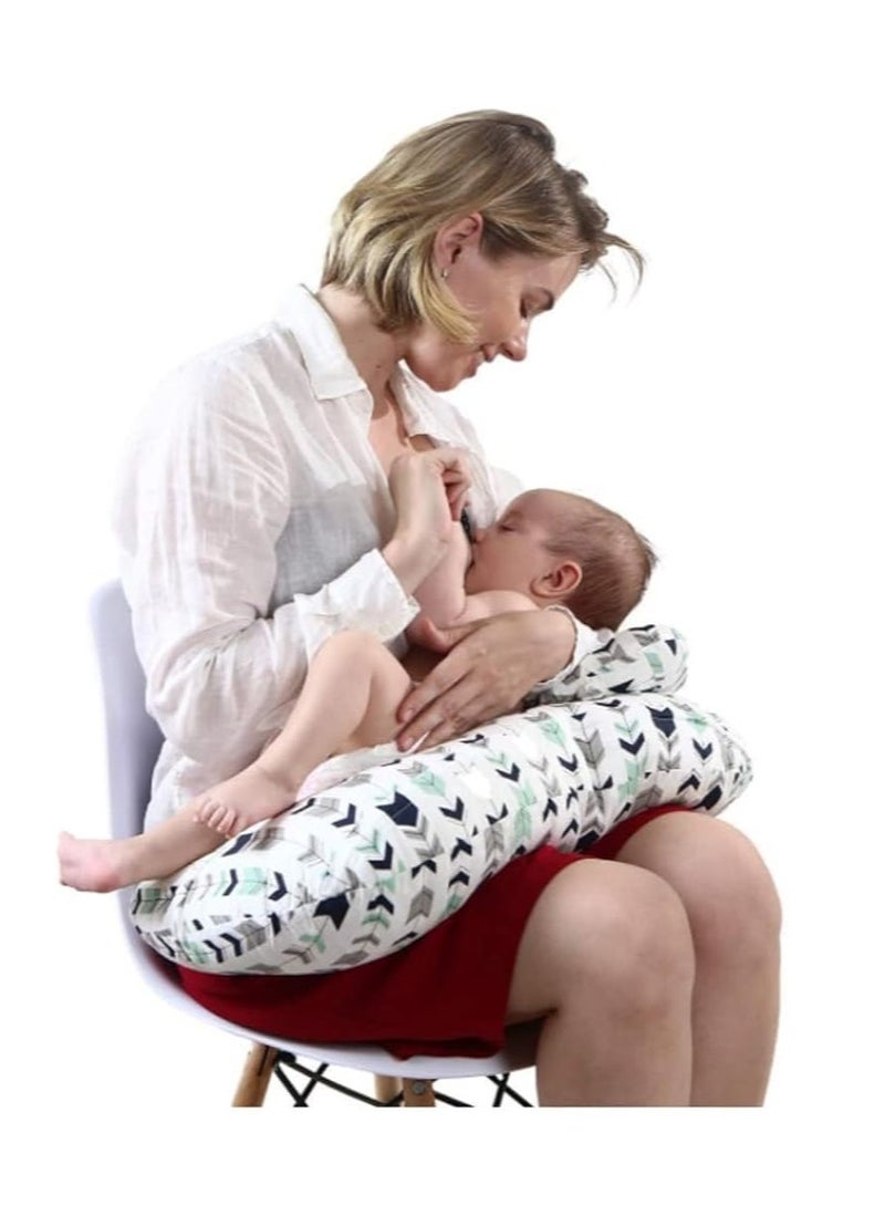 Baby Nursing Pillow Cotton Mother Breastfeeding Pillow Newborn Maternity Sleeping Pillow U Shape Feeding Waist Cushion+Head Pillow - Multi Color - Image 2