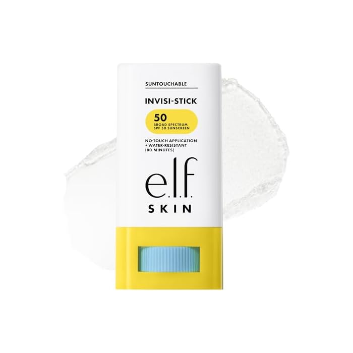 e.l.f. SKIN Suntouchable Invisi-Stick Face Sunscreen SPF 50, Clear, Lightweight with Sunflower Seed Oil, Vegan & Cruelty-Free