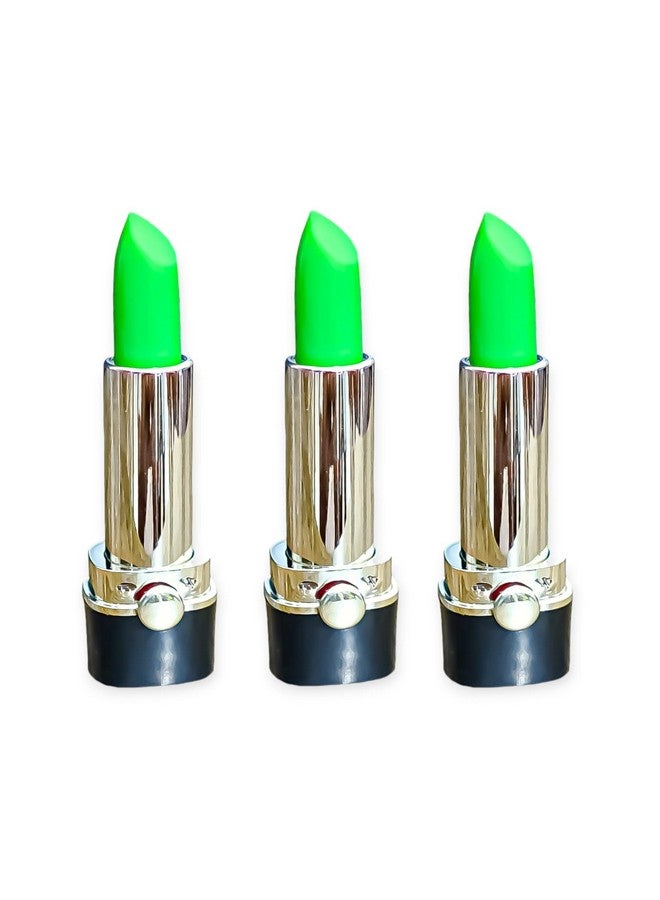 Lui Pui LUIPUI Long Lasting Super Natural Pink Color Changing Lipstick, Green, (Pack of 3) - Image 1