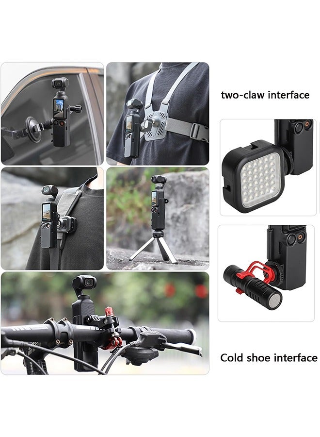 Sunnylife Camera Extension Adapter for DJI Osmo Pocket 3 Protective Cage Cold Shoe Light Microphone Tripod Mount Bracket Holder Backpack Clip Bike Clamp Handle Frame Accessories for Osmo Pocket 3  - Image 3