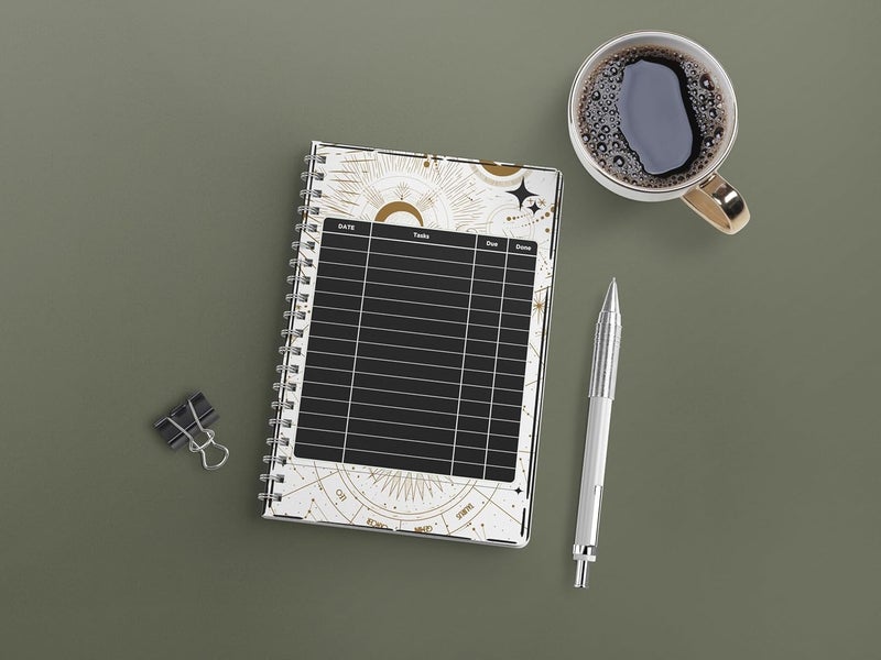 zenithink Night Moon Wiro Journal Notebook | 80 gsm Paper With 350GSM Hard Cover | Unruled | Pages - 160 | A5 Size | Wiro Binding | Versatile for School, Home & Office - Image 2