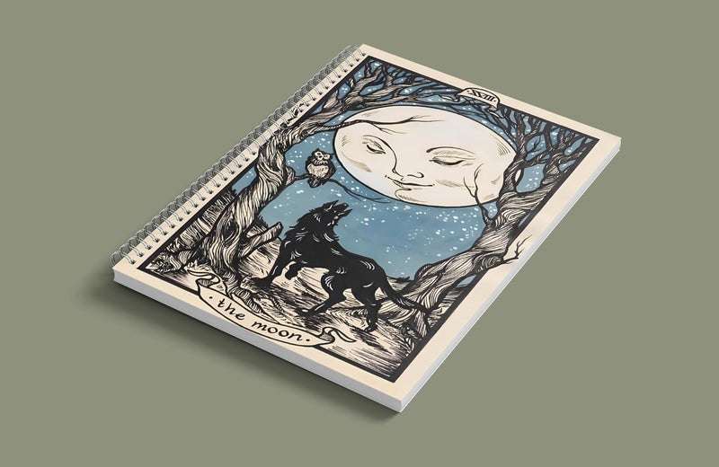 zenithink Night Moon Wiro Journal Notebook | 80 gsm Paper With 350GSM Hard Cover | Unruled | Pages - 160 | A5 Size | Wiro Binding | Versatile for School, Home & Office - Image 3