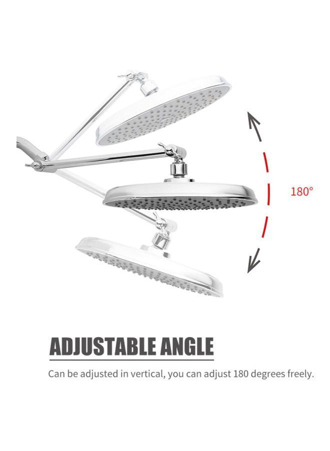 NIBEMINENT Shower Arm Extension with Lock Joint Silver 27 x 3 7cm - Image 2