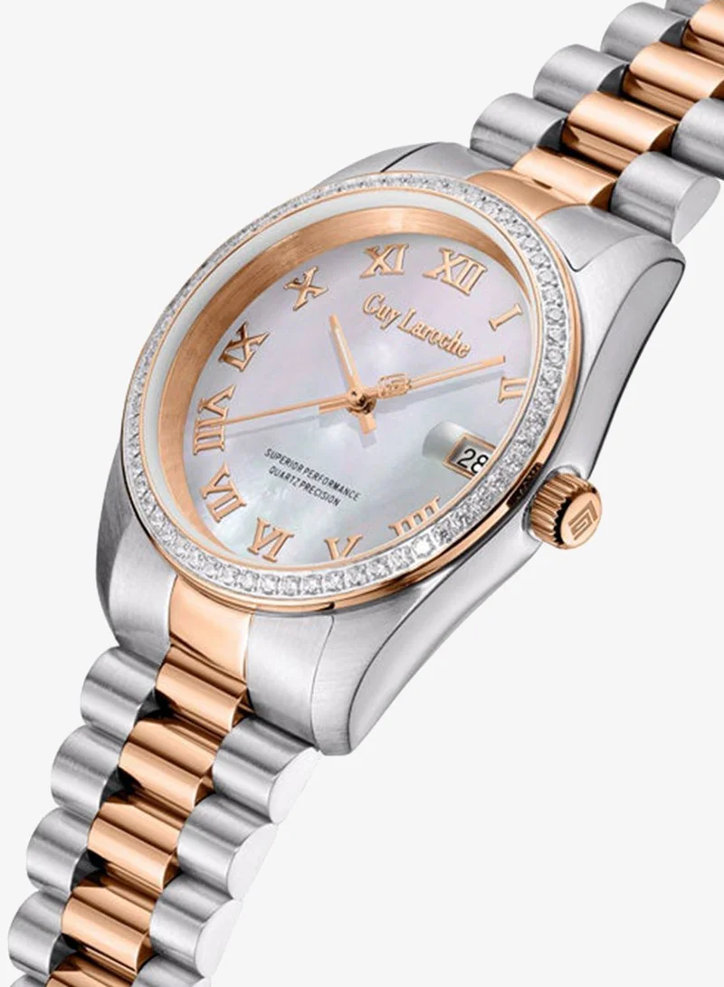 غاي لاروش Rosalie Stainless Steel Bracelet Analog Watch for Women, 31mm