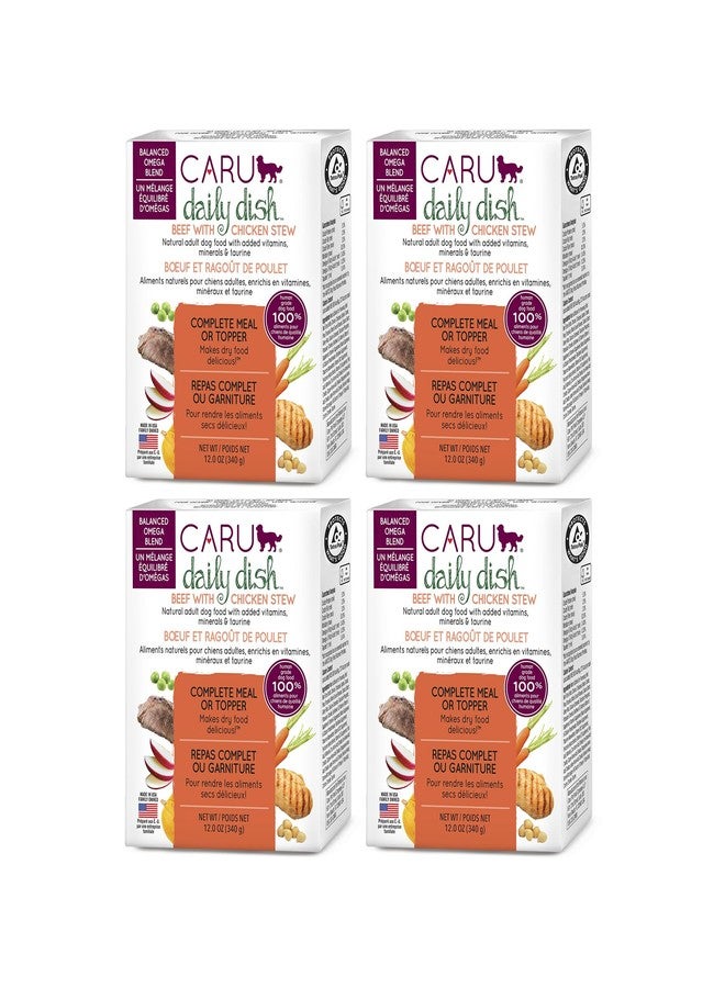 Caru Daily Dish Beef with Chicken Stew, Natural Adult Wet Dog Food with Added Vitamins & Minerals, Non-GMO Ingredients (12 oz) - 4 Pack - Image 1