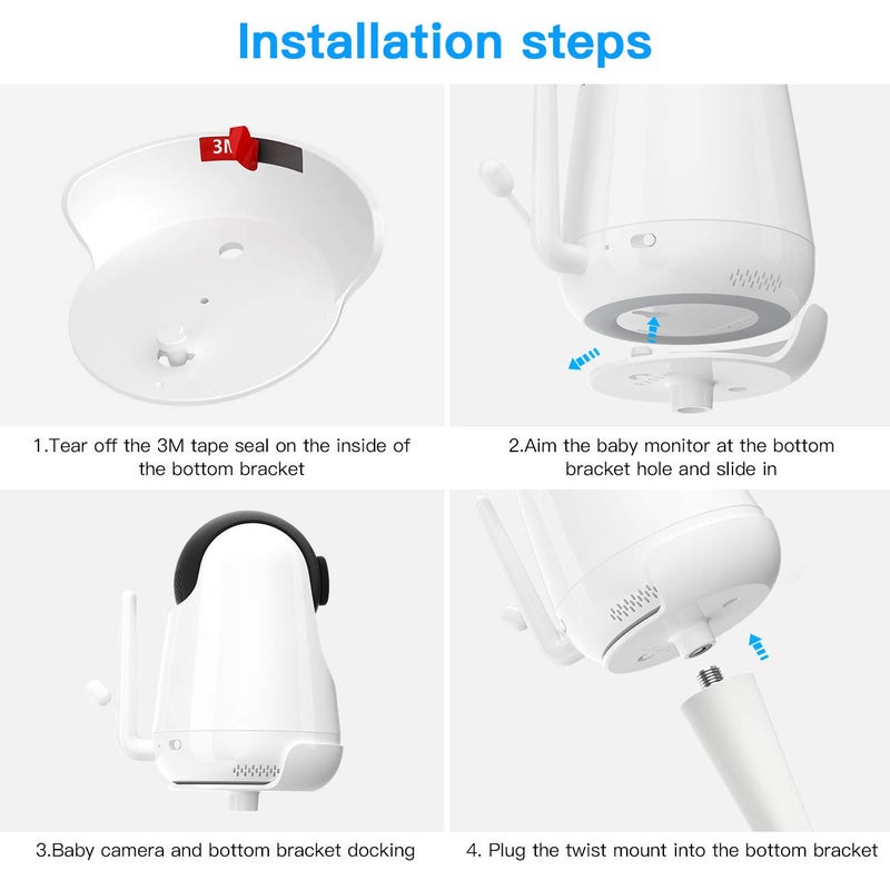 TIUIHU Baby Monitor Flexible Mount for Hipp Baby Monitor,Twist Versatile Mounting Kit for VAVA/Hipp Baby Monitor - Image 3