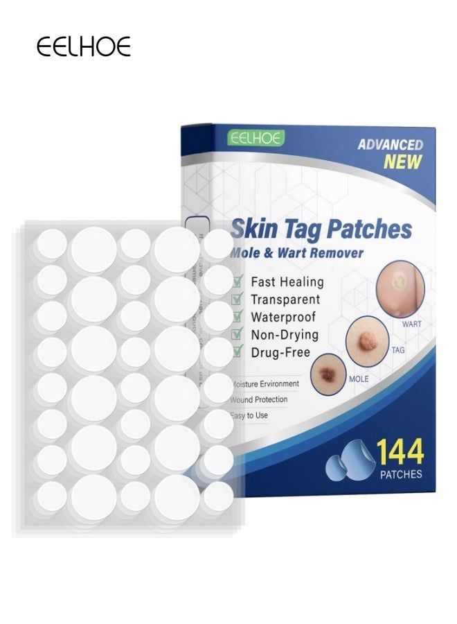 EELHOE 144pcs/box Wart Removal Patches Mole Warts Removal Sticker Natural Ingredients Skin Tag Remover Stickers  - Image 1