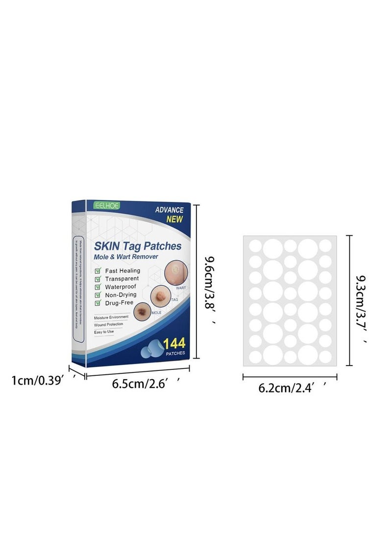 EELHOE - 144pcs/box Wart Removal Patches Mole Warts Removal Sticker Natural Ingredients Skin Tag Remover Stickers - Image 1