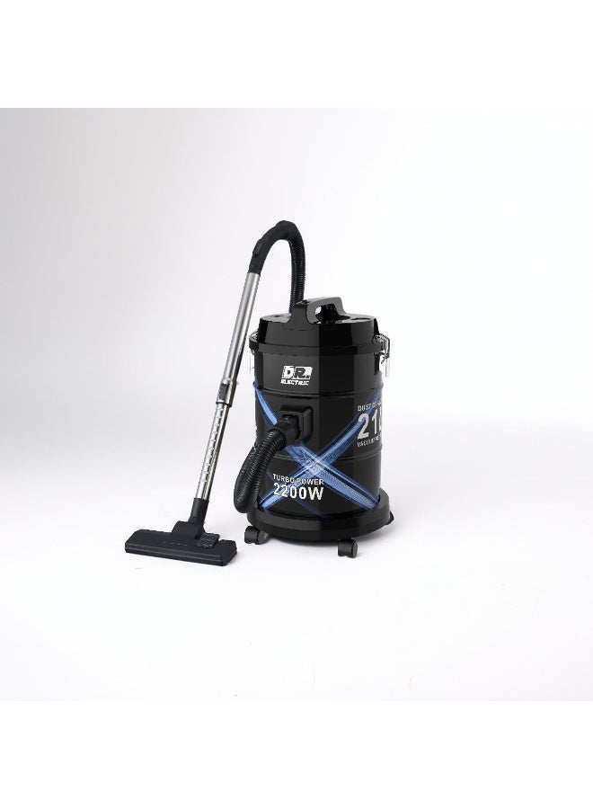 DR.ELECTRIC Metal Vacuum Cleaner 2200W, 21L, Multistage Filtration System, Telescopic Tube, Black and Blue, DR21L - Image 3