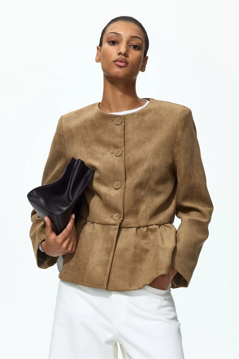 H&M  Collarless peplum jacket for Women | Best Price UAE