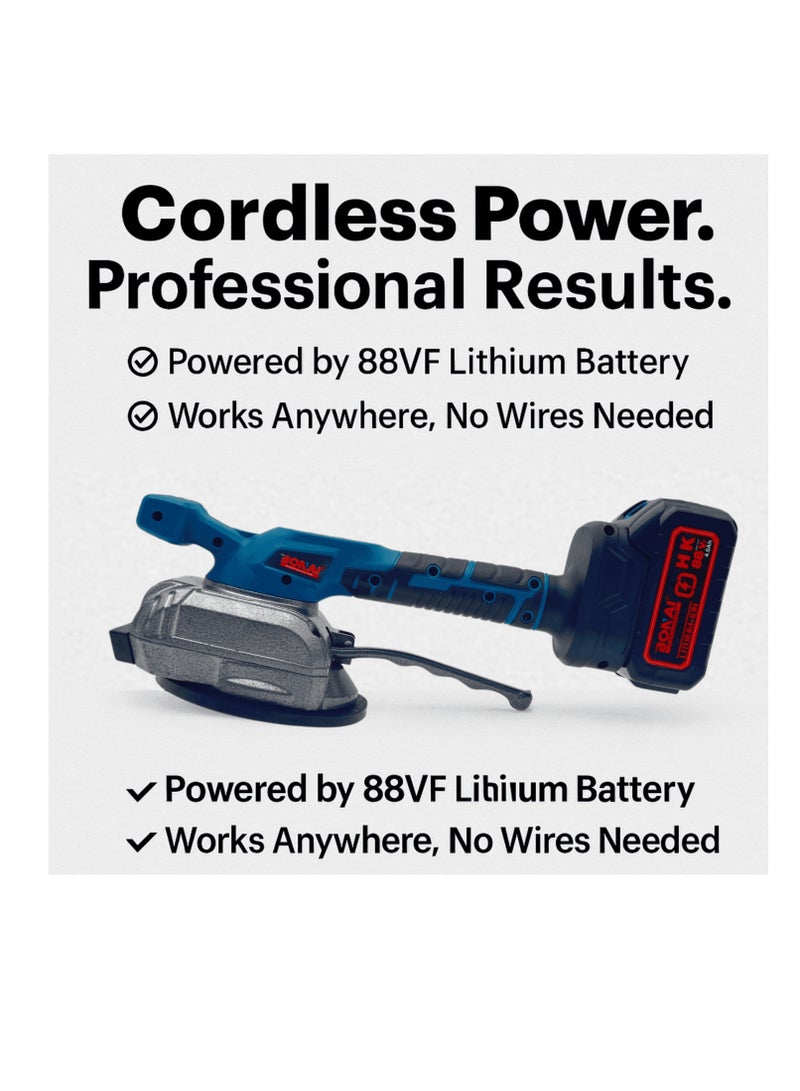 BONAI BONAI Cordless Tile Vibrator Machine – 88VF Li-Ion, 4.0Ah Battery, 5 Speed Settings, 80KG Suction, for Tile Leveling, Floor & Wall Tiling, Brick Laying  - Image 2