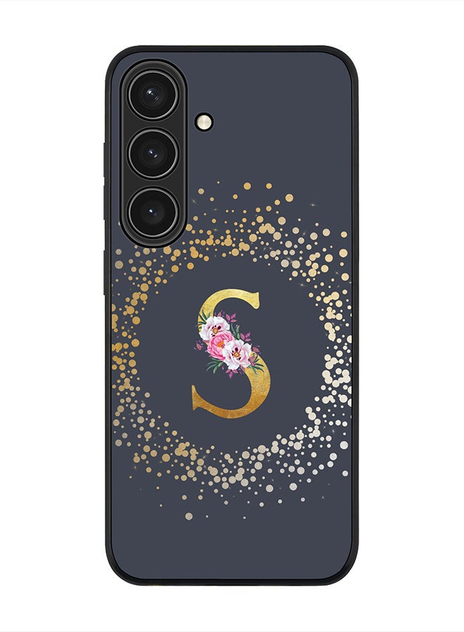 Stylizedd For Samsung Galaxy S25 5G Case,Slim fit Camera Protection, Shockproof Thin Phone cover  - Custom Monogram Floral - S  (Grey ) - Image 1