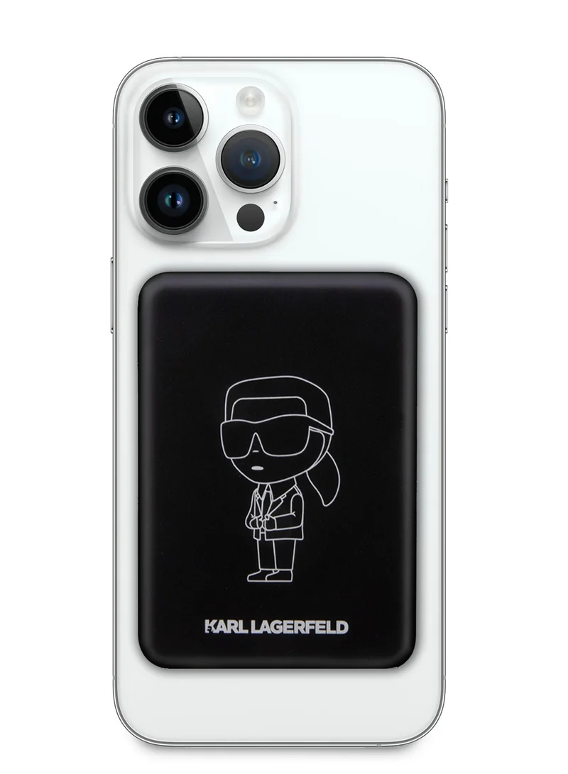 Karl Lagerfeld 3000mAh MagSafe Power Bank with IKonik Outline Net NFT / Type-C & Wireless Output / Compact / Portable - Black