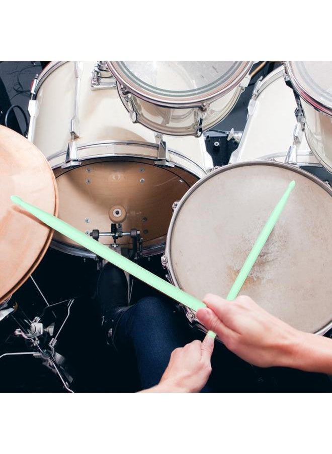 Thoraya 2 Pcs Nylon Drumstick Coloured Nylon Sticks for Jazz Drum/Drum Set Accessory (Fluorescent Green )  - Image 2